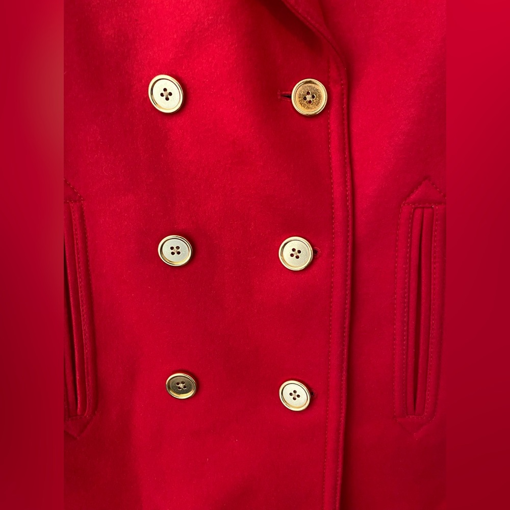 J.Crew Red Italian Wool Peacoat – Size 8 - Picture 3 of 4